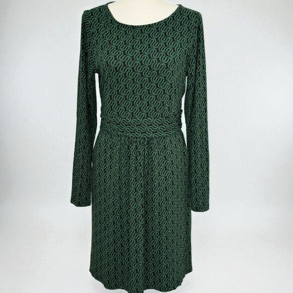 NWT Boden Abigail Jersey Dress Long Sleeve Pockets | Green | Size 10 - Picture 3 of 10